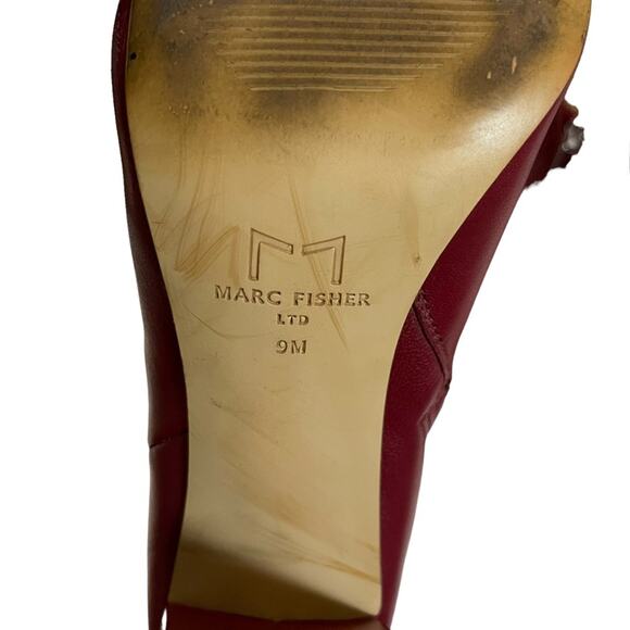 Marc Fisher Ulani Red Leather Booties - Picture 7 of 8